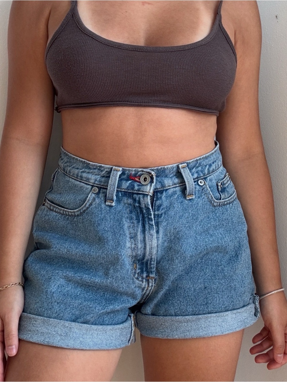 Vintage Blue High-Waist Jean Shorts